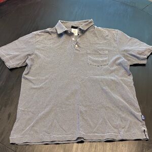 Patagonia Navy and White Striped Polo Shirt size Medium